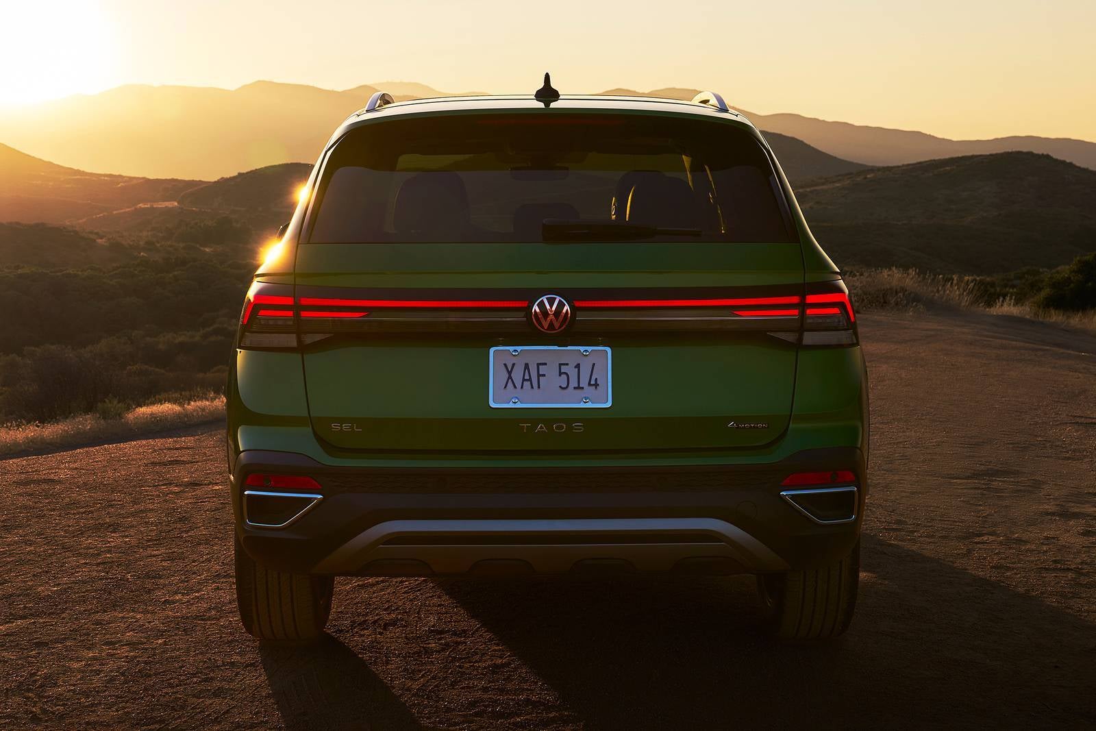 The rearend of a volkswagon taos.